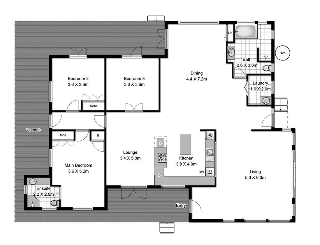 Black and white floor plan