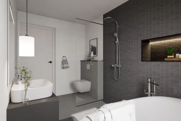 visualization bathroom modern white tiles