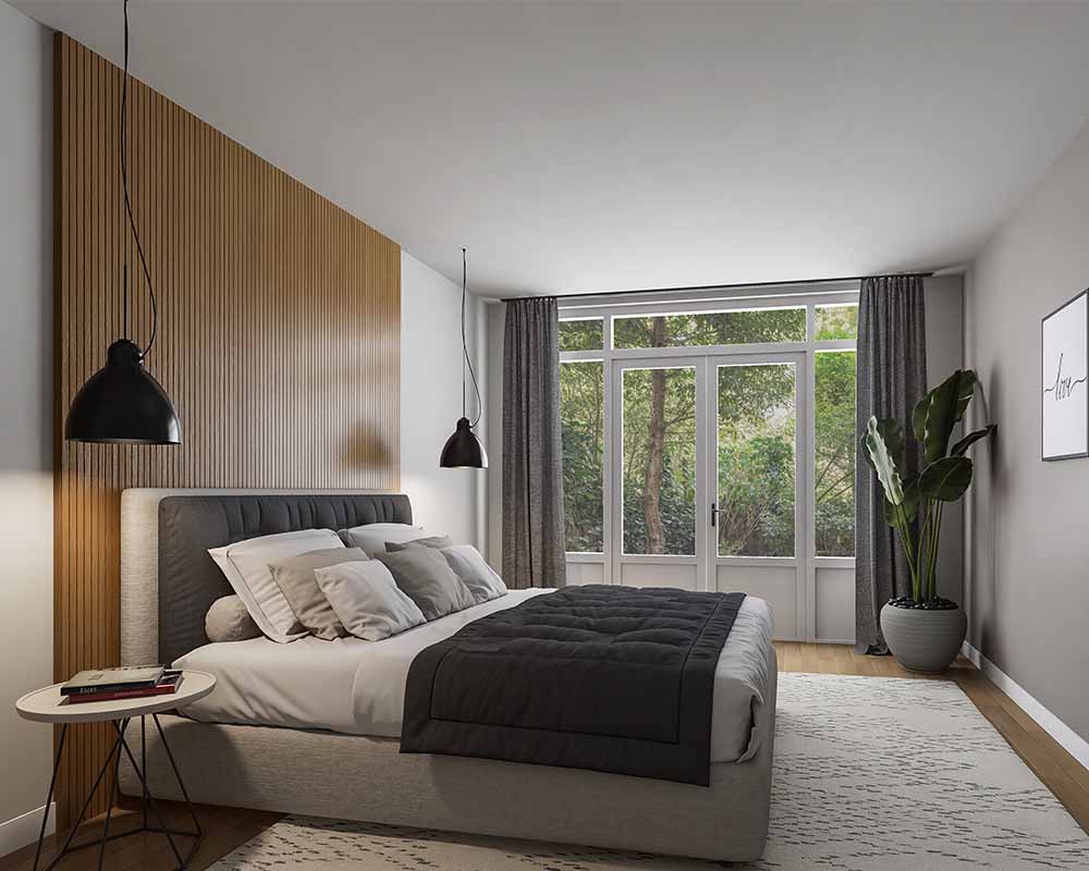 3d interior rendering for bedroom